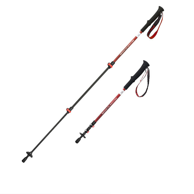 Adjustable Telescopic Carbon Fibre Trekking Pole Lightweight Hiking Accessory