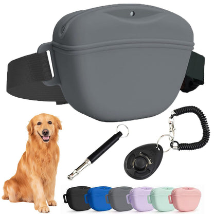 Silicone Dog Treat Bag Waterproof Training Pouch Adjustable Strap Secure Closure