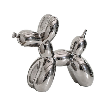 Ceramic Balloon Dog Figurine Decorative Sculpture L20cm H18cm Multiple Colours