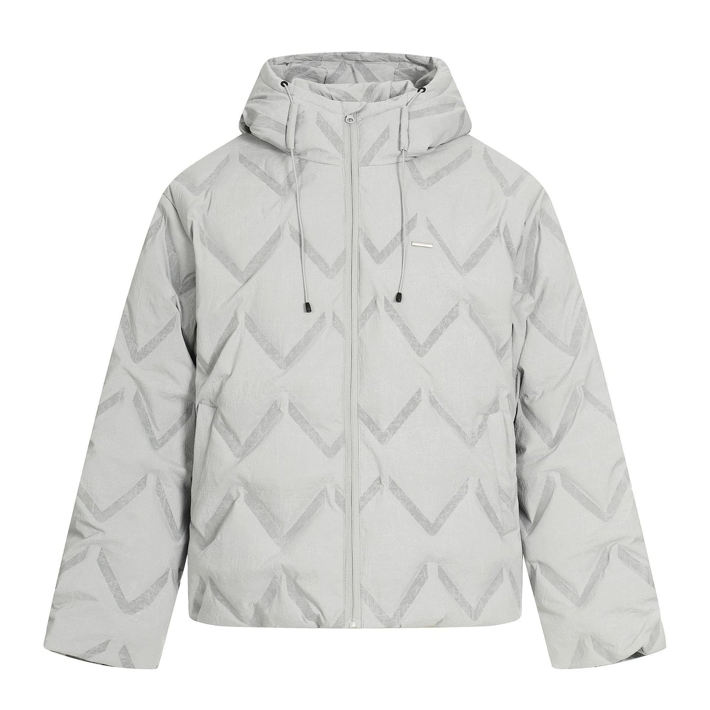 Mens Plaid Hooded Down Jacket Winter Warm Casual Insulated Loose Fit Outerwear