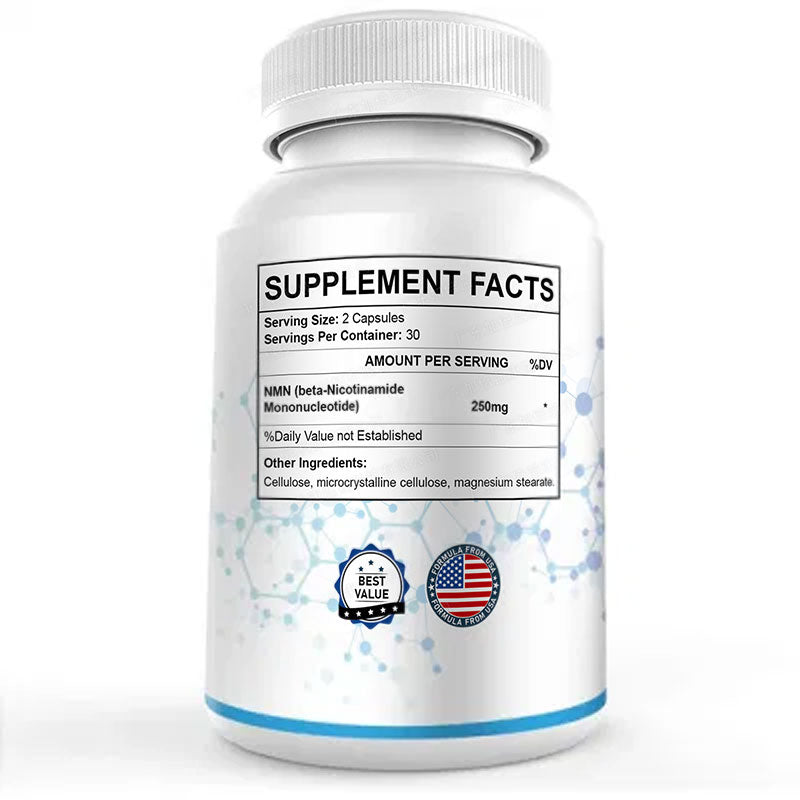 NMN (Nicotinamide Mononucleotide) Capsules - NAD+ Precursor Supplement, 250mg, 60 Capsules