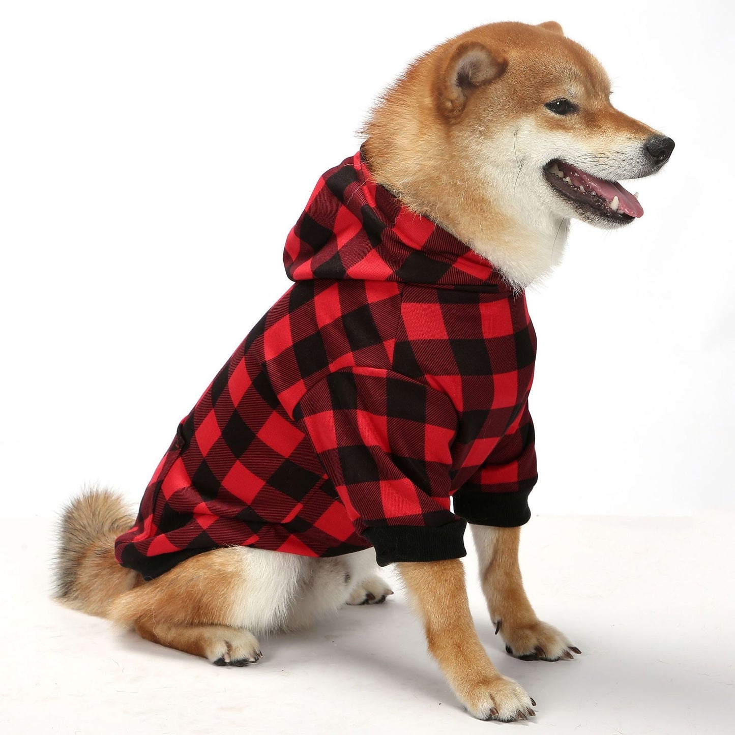 Plaid Christmas Pet Hoodie Warm Dog Clothing Small to Large Dogs Floral