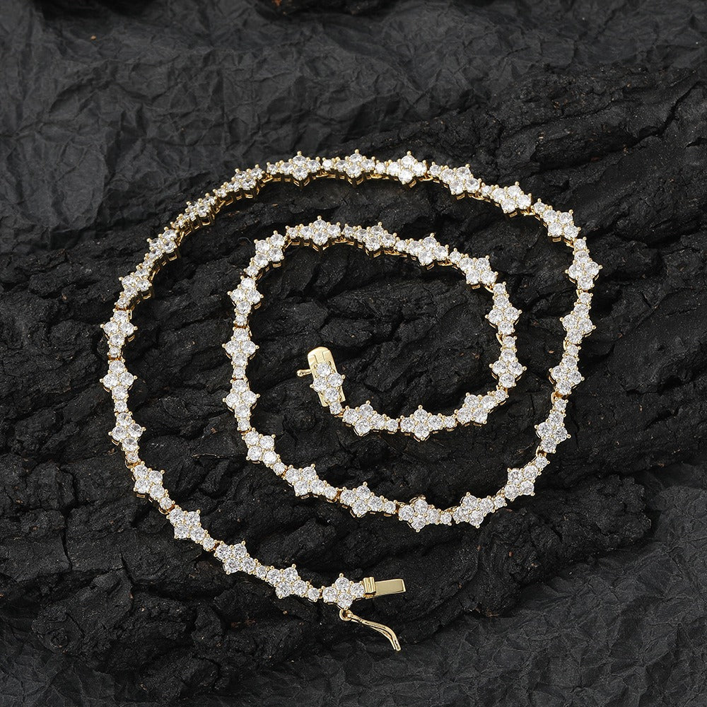 Premium 3mm CZ Crystal Tennis Necklace Bracelet Gold Silver Elegant Jewellery
