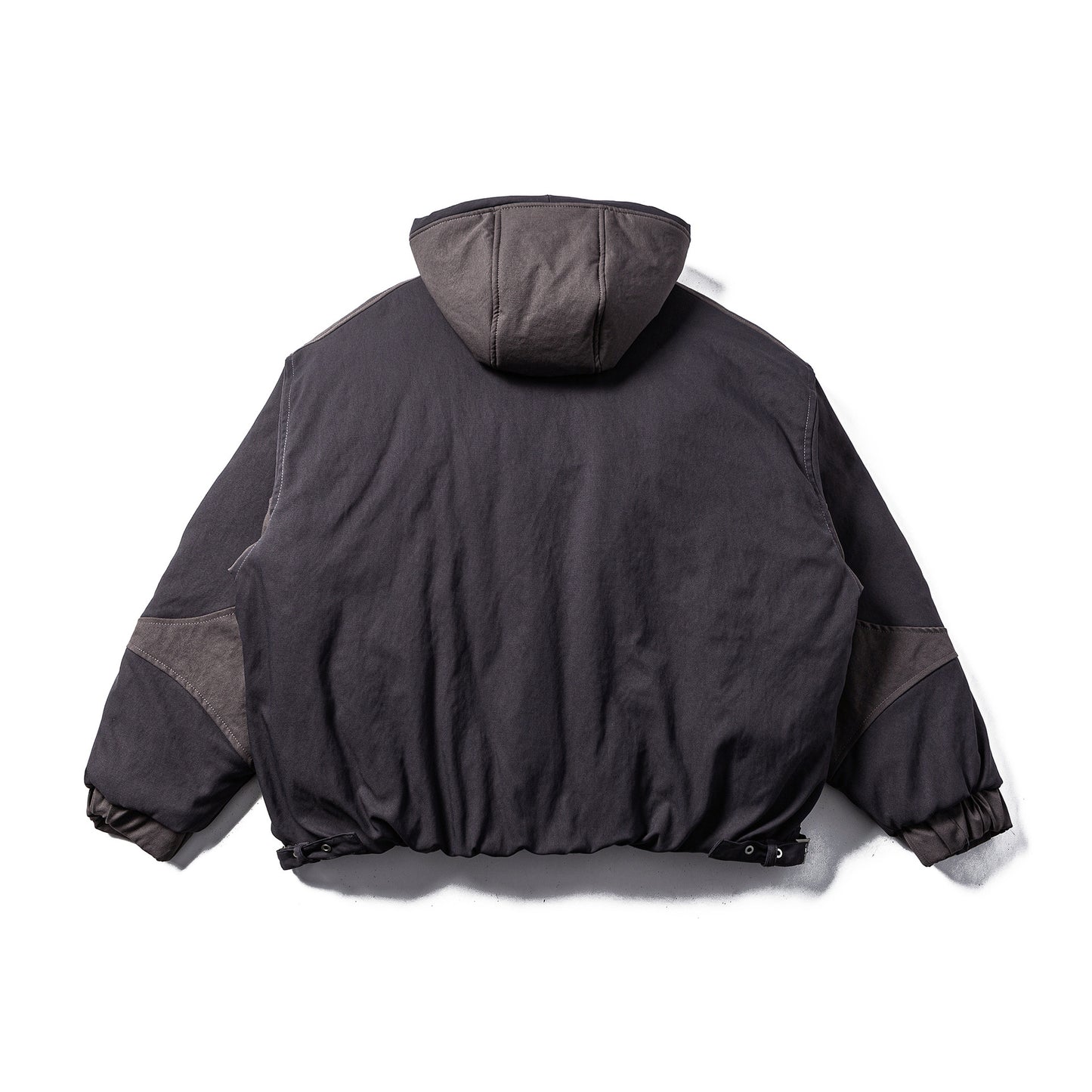 Hooded Colour Block Zip-Up Thick Cotton Insulated Winter Weather-Resistant Coat