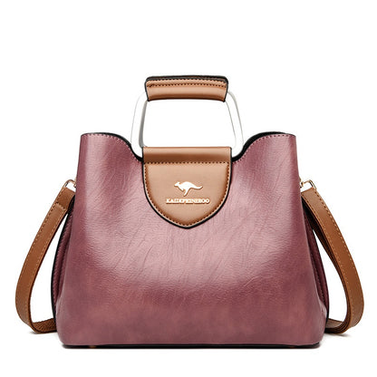 Medium Faux Leather Crossbody Bucket Bag Women Adjustable Shoulder Strap Handbag