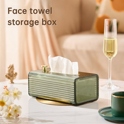 Wall Hanging Tissue Box Rectangular Plastic Storage Flower Knob Household Paper