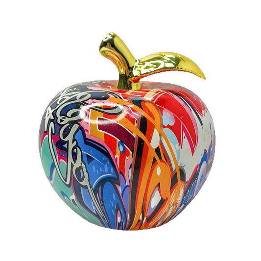 Resin Apple Sculpture Modern Home Decor Sleek Aesthetic Visual Display Element