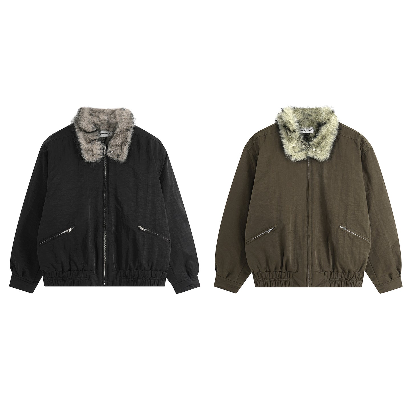 Unisex Winter Cotton Jacket with Wide Short Design and Fur Collar Outdoor Wear