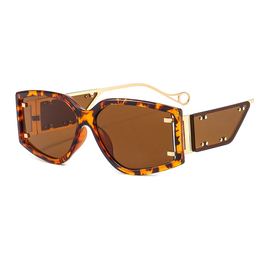 Small Window Rivet Sunglasses with UV400 Protection, Durable Lightweight Frame