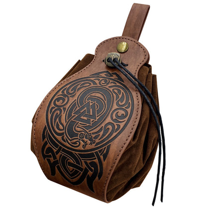 Unisex RPG Faux Leather Dice Tray Drawstring Pouch Set 5-Piece Gaming Essentials