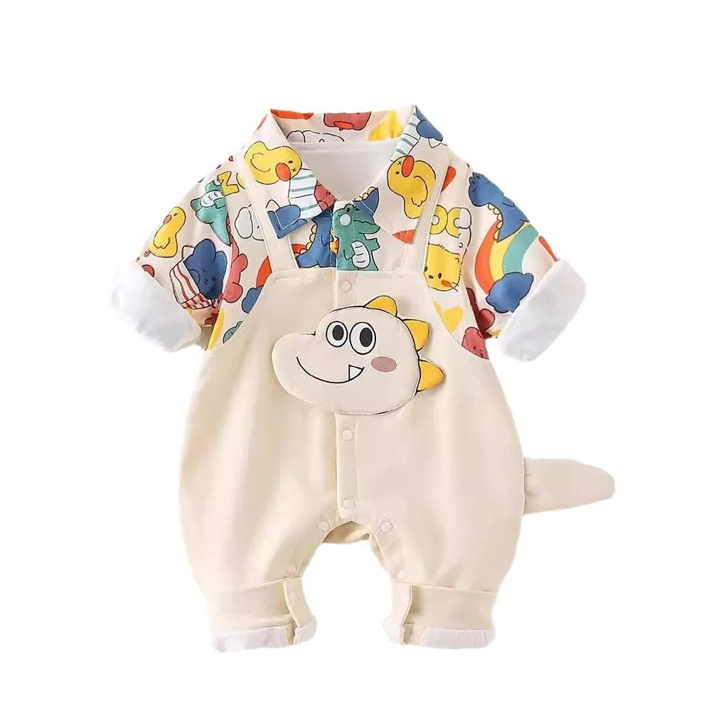 Newborn Baby Jumpsuit 0-18 Months Long Sleeve Toddler Doodle Romper Kids