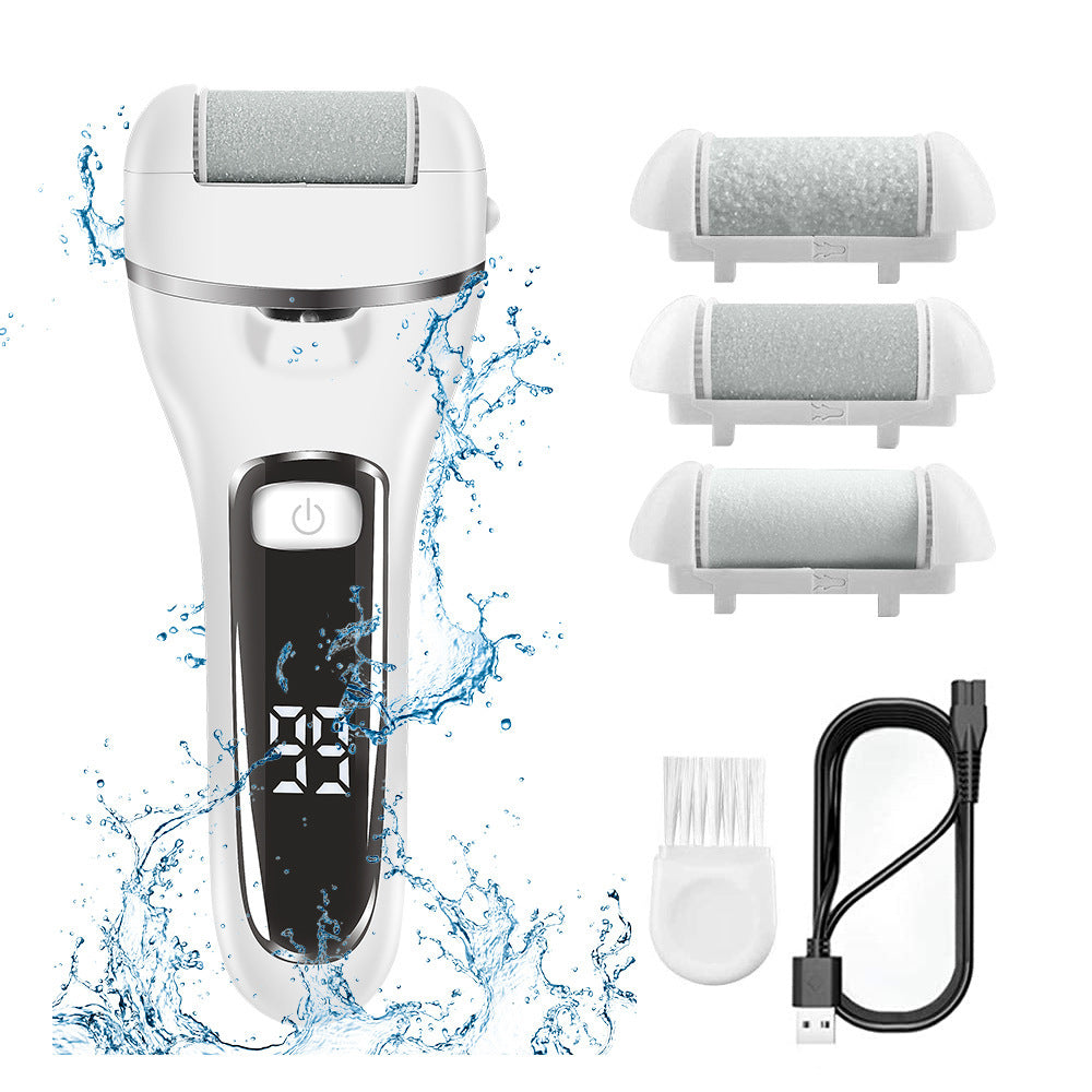 Rechargeable Electric Foot Grinder + 10pc Pedicure Tool Set Callus Remover