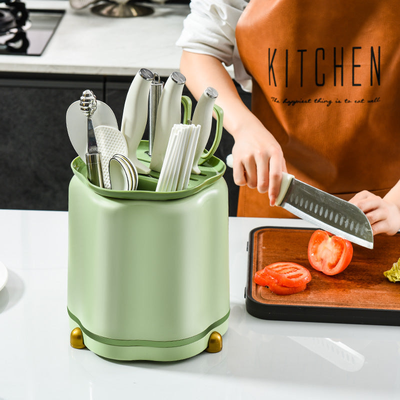 Rotating Tool Holder Petal Top Rack Slotted Openings Utensil Organiser 22cm