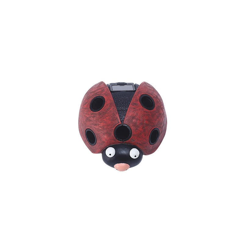 Solar LED Ladybug Garden Light Weather-Resistant Resin Decor 14x13x7.5cm Outdoor