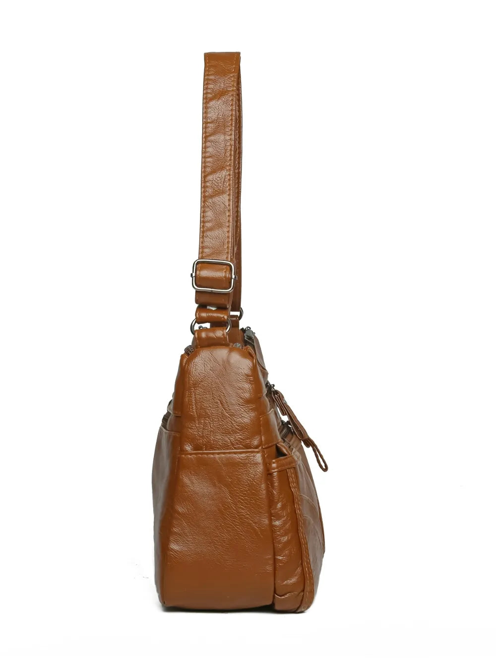Faux Leather Adjustable Strap Shoulder Bag Medium Size Multiple Colours