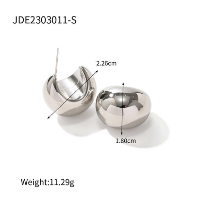 Crescent Semi-Circle Gold Silver Earrings Hollow Design Women's Jewelry