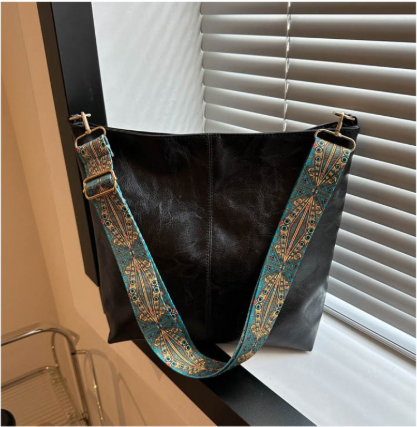 Women's Faux Leather Shoulder Bag Large Elegant Bucket Style Durable Spacious
