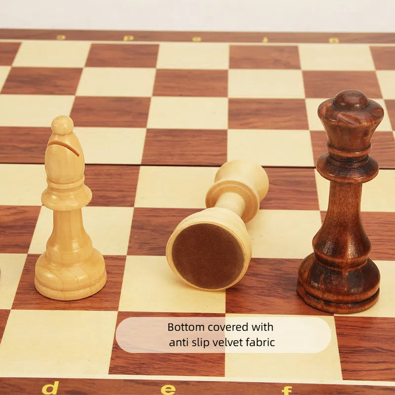 Magnetic Wooden Chess Set Travel Edition Foldable Strategy Board Learning Toy