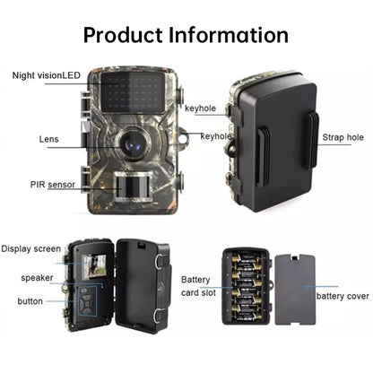 Outdoor Solar Trail Camera 4MP/14MP Motion Detection Night Vision IP66