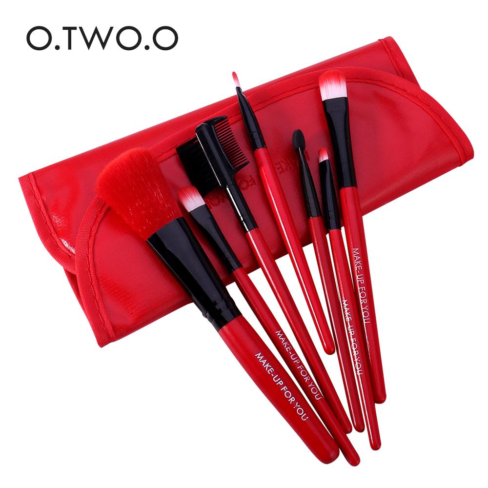 Vegan Synthetic Hair 7 Piece Makeup Brush Collection PU Leather Organizer Case