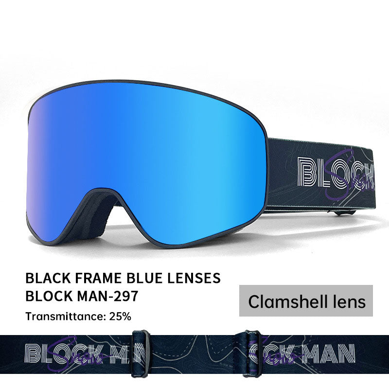 Winter Sports Ski Goggles Double Layer UV Protection Anti-Fog Adjustable Fit
