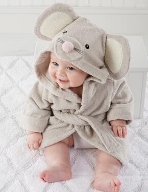 Adorable Hooded Animal Baby Bathrobe Ages 0-2 | Soft, Comfortable, Fun Designs