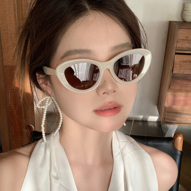 Women's Retro Cat Eye Sunglasses UV Protection Striped Acetate Frame Polarized