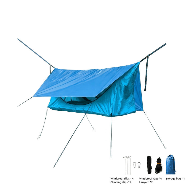 Zip Mosquito Net Hammock Tent 200x80cm Adult Hanging Chair With Rainfly Camping