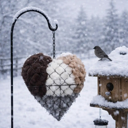 Heart-Shaped Outdoor Garden Bird Nest Weatherproof Unique Yard Art Decoration