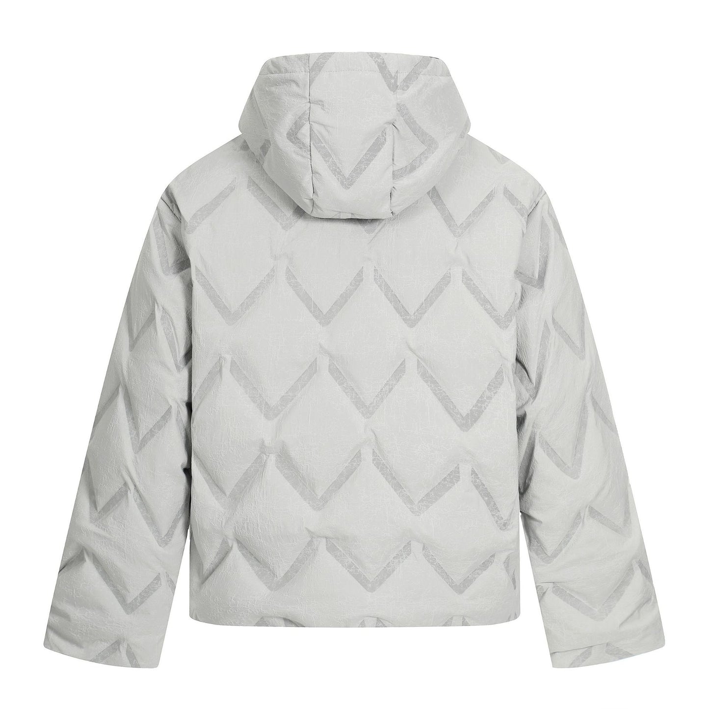 Mens Plaid Hooded Down Jacket Winter Warm Casual Insulated Loose Fit Outerwear