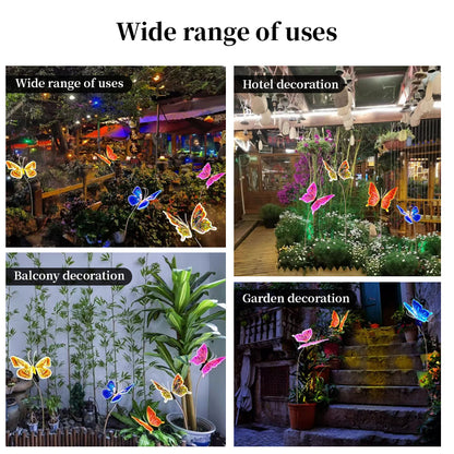 LED Butterfly Lights USB Rechargeable Dynamic Wing Motion Garden Outdoor Decor