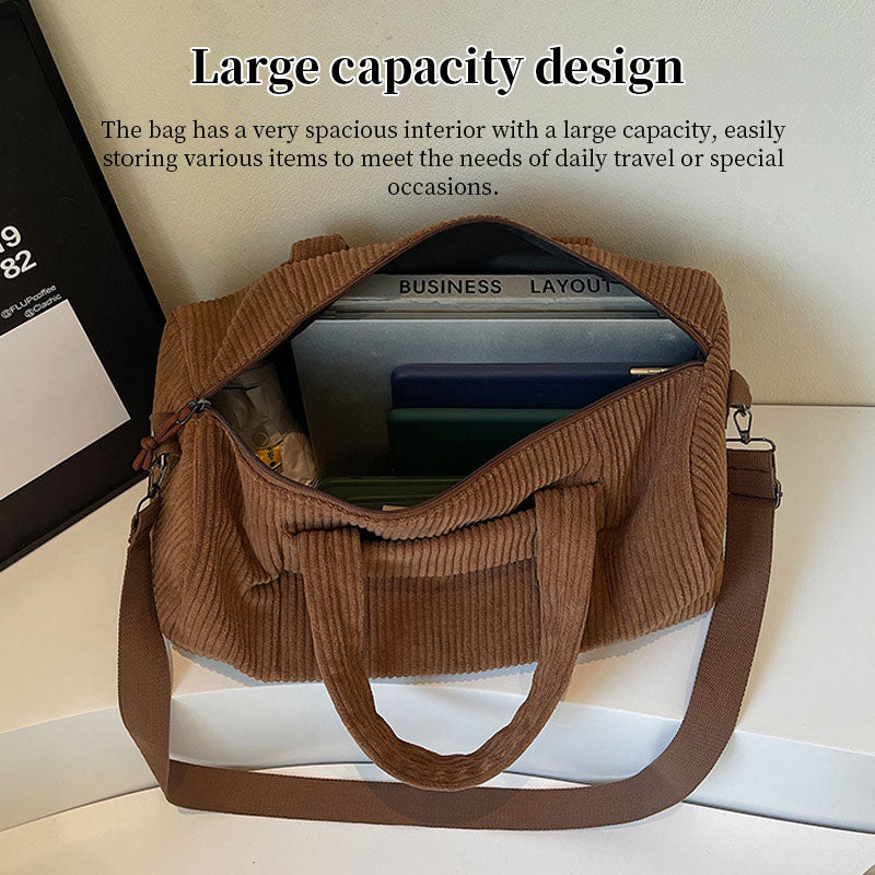 High Capacity Unisex Corduroy Crossbody Bag Sports Shoulder Adjustable Strap