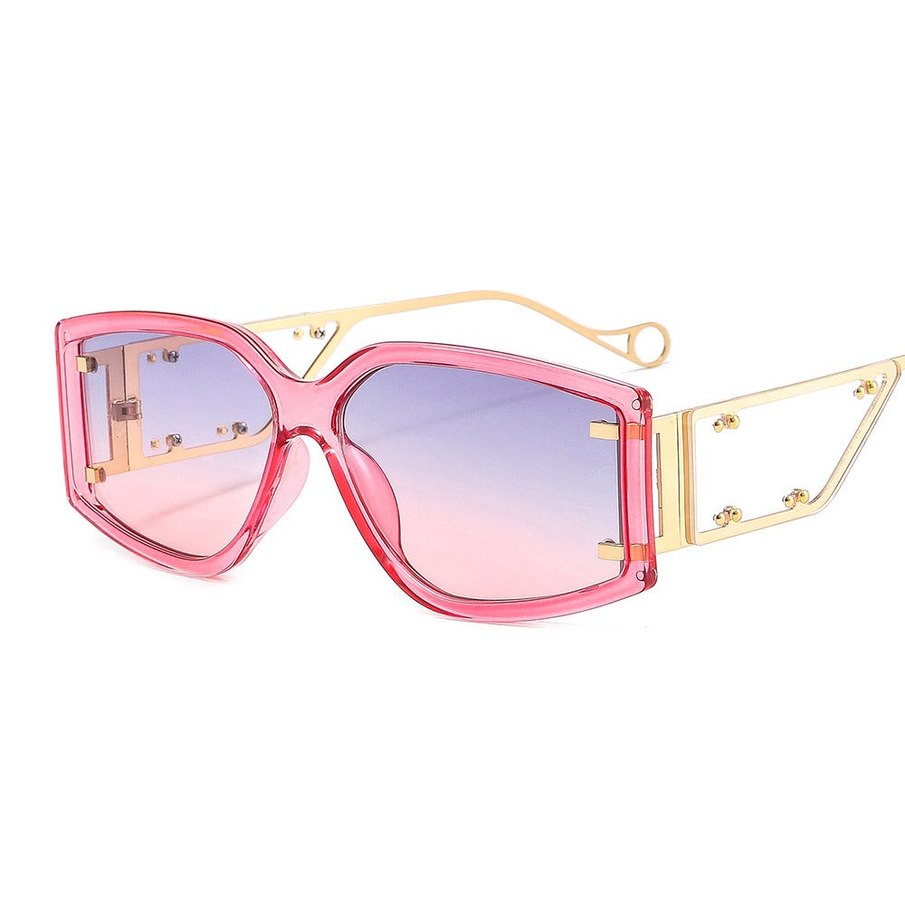 Small Window Rivet Sunglasses with UV400 Protection, Durable Lightweight Frame