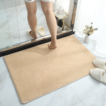 Bathroom Mat Polyester Fibre Absorbent Washable Plush Rectangular Multiple Sizes