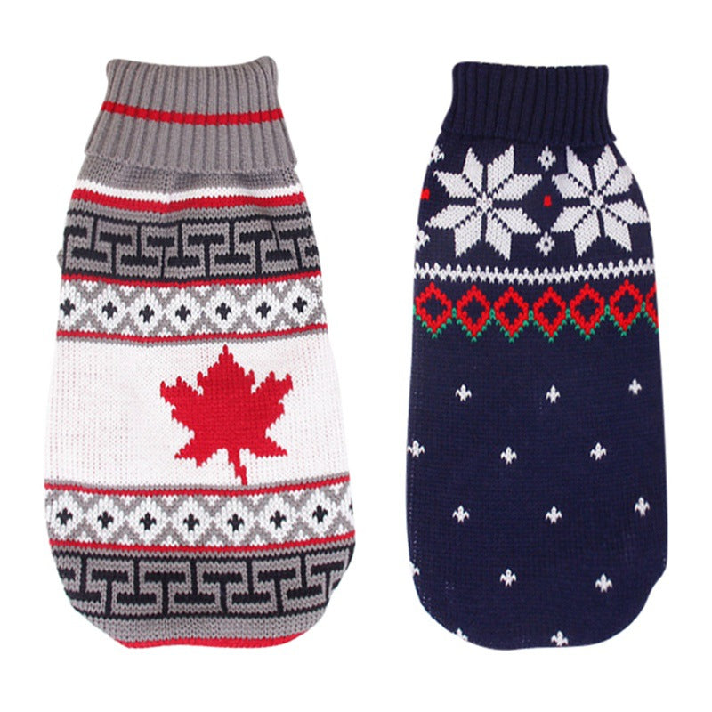 Christmas Dog Sweater Knitted Pet Jumper Warm Winter Clothes XS-2XL Dogs