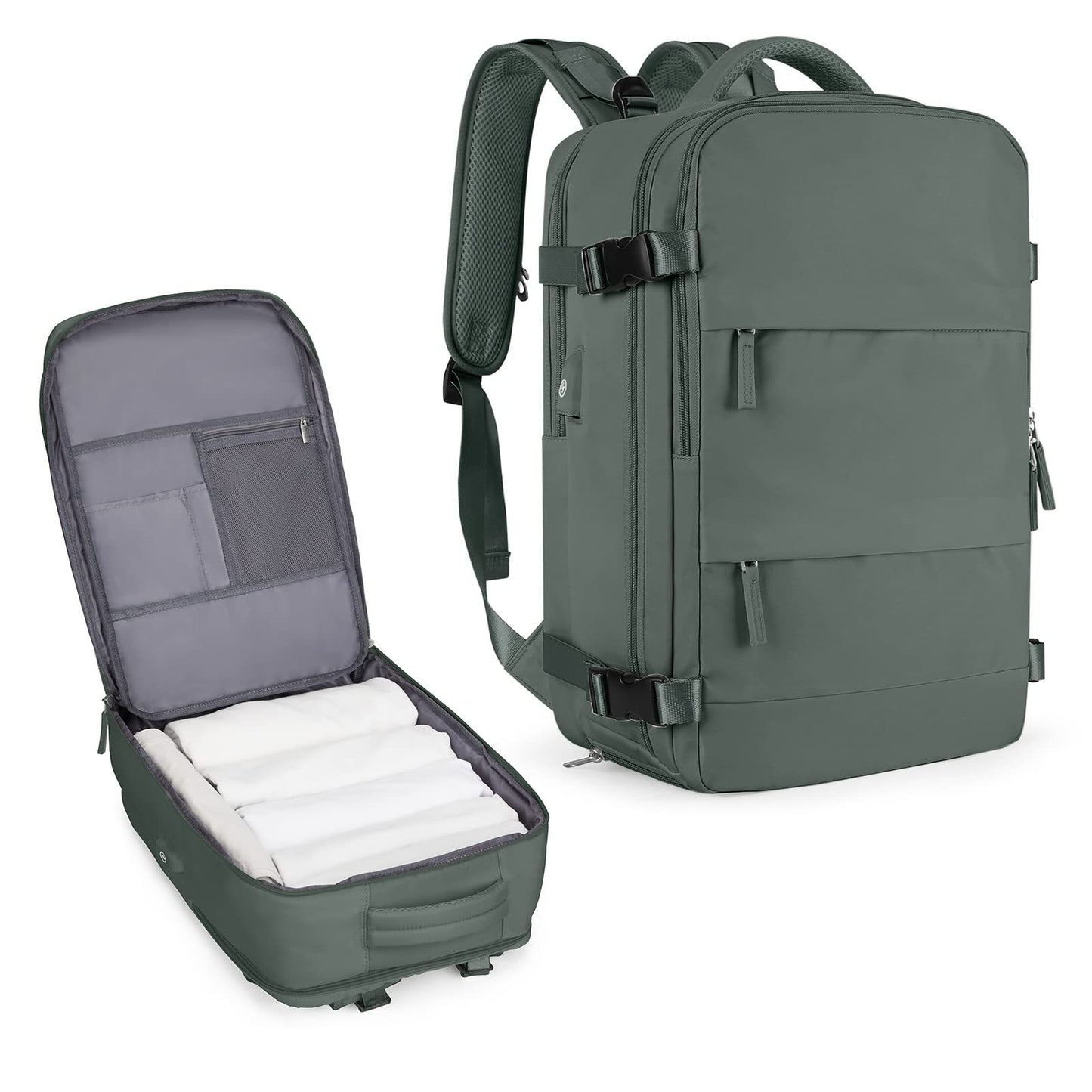 Women's Travel Backpack 20-35L Waterproof USB Charging Port Lightweight Durable