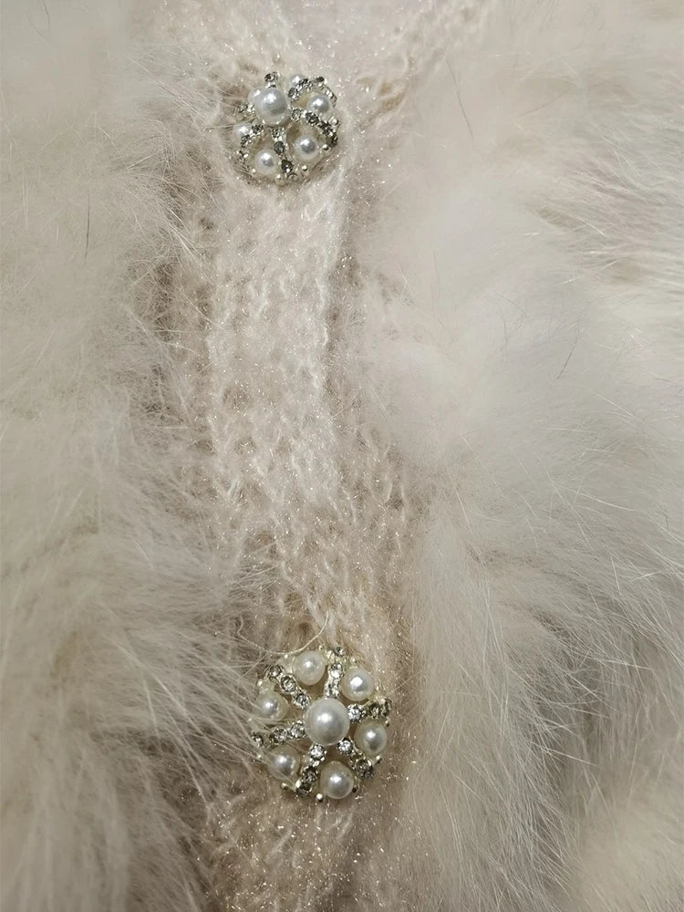 Luxury Women’s Premium Faux Fur Oversized Knit Sweater Cardigan Coat Jacket