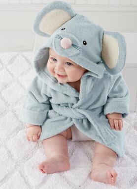Adorable Hooded Animal Baby Bathrobe Ages 0-2 | Soft, Comfortable, Fun Designs