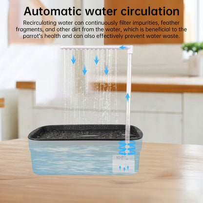 Automatic USB Electric Bird Bath Circulating Water Shower for Parrot Hygiene