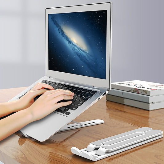 Portable Aluminium Laptop Stand Foldable Height Adjustable Silicone Pads Cooling