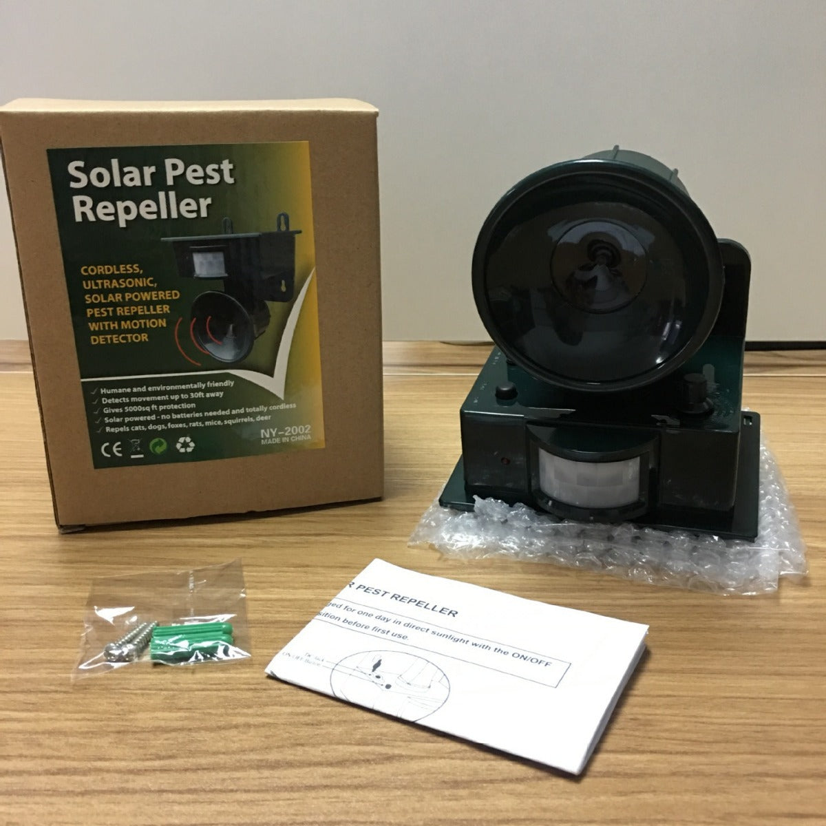 Solar Ultrasonic Rodent Bird Cat Dog Repeller Outdoor Waterproof Scare Device