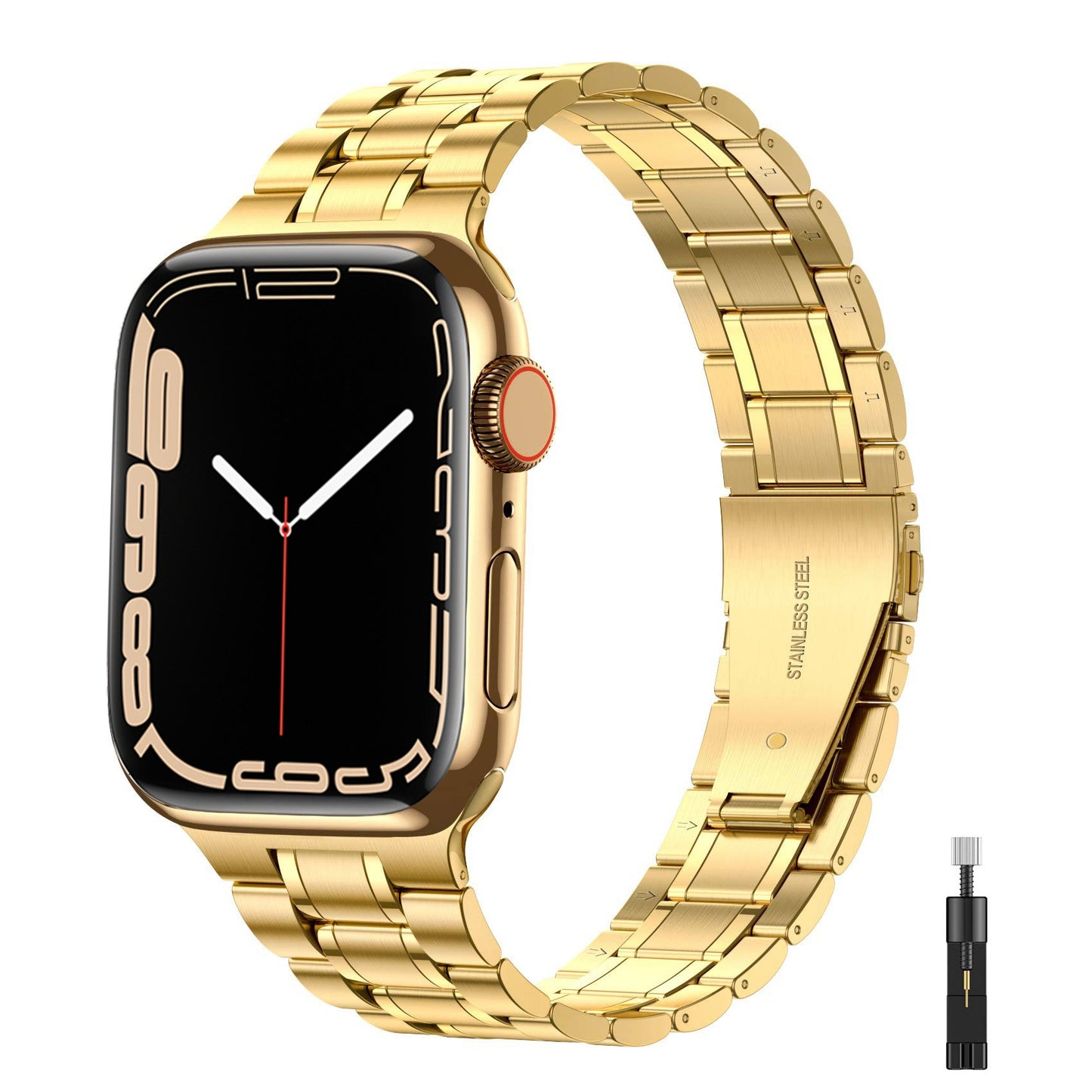 Stainless Steel Metal Strap for Apple Watch 3 4 5 6 7 8 9 Ultra Silver Rose Gold