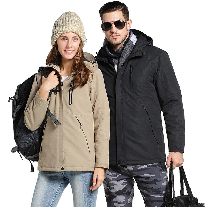 USB Heated Outdoor Jacket Windproof Waterproof Thermal Ski Camping Coat