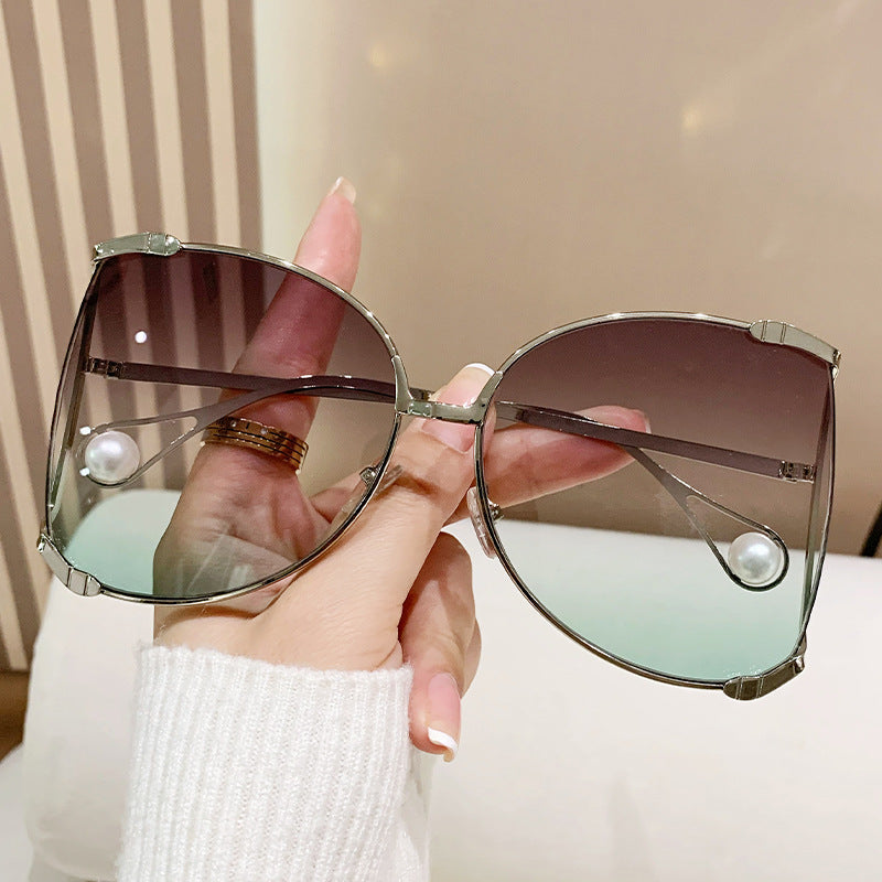 Round Frame Oversized Sunglasses UV400 Protection Stylish Sunwear Eye Protection