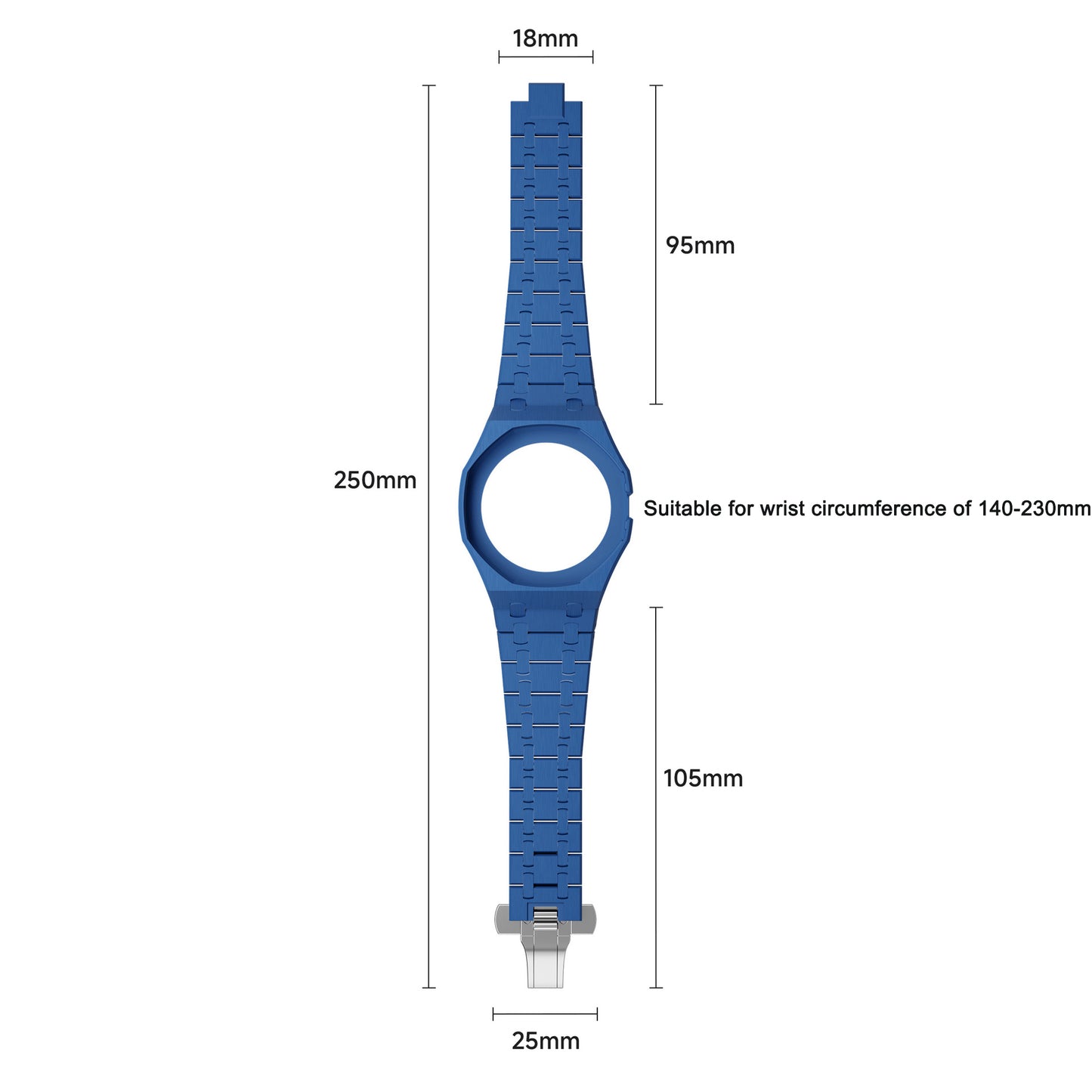 For AP x Swatch Royal Pop Ceramic Watch Case Strap Brushed Stainless Steel Clasp