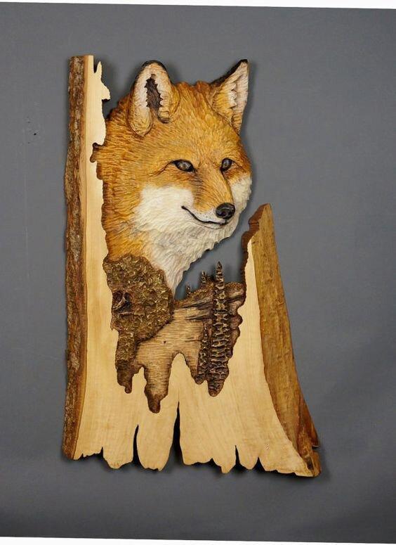 Animal Carving Wall Sculpture Handcrafted Artistic Home Decoration 38cm x 26cm