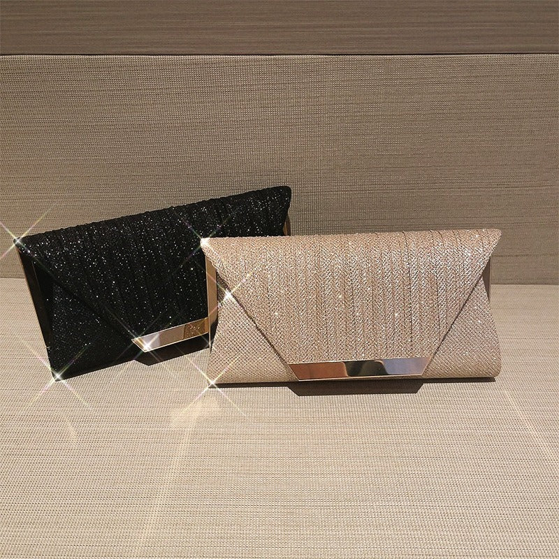 Elegant Evening Clutch Bag for Women | Glitter Purse with Chain Strap Fashion