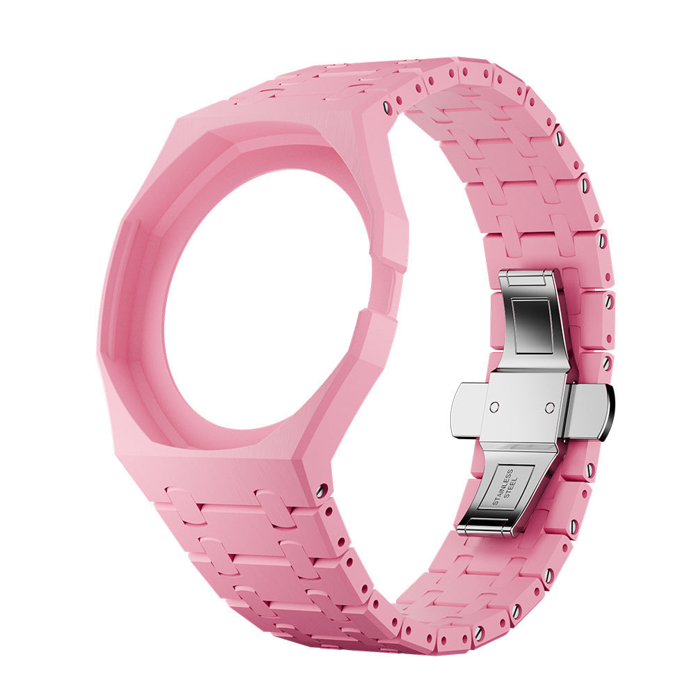 For AP x Swatch Royal Pop Ceramic Watch Case Strap Brushed Stainless Steel Clasp