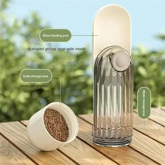 Portable Dog Water Bottle Dispenser 2in1 Feeder Bowl Leakproof Travel Pet Cup