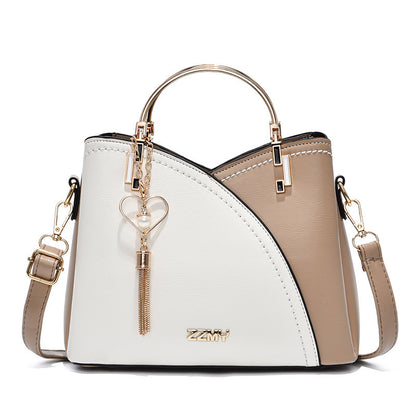 Korean Style Colour Block Trendy Women Handbag Spacious Large Storage Capacity